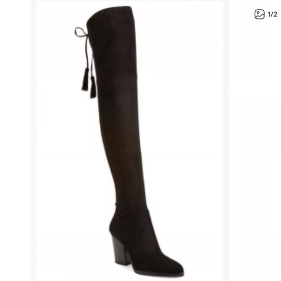 •NEW•MARC FISHER Over the Knee High Boots with Tassels - Picture 3 of 7